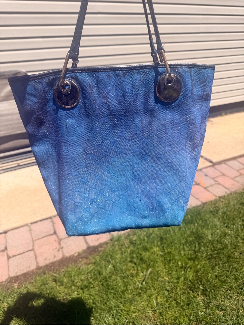 Gucci Blue Ombre Monogram Tote